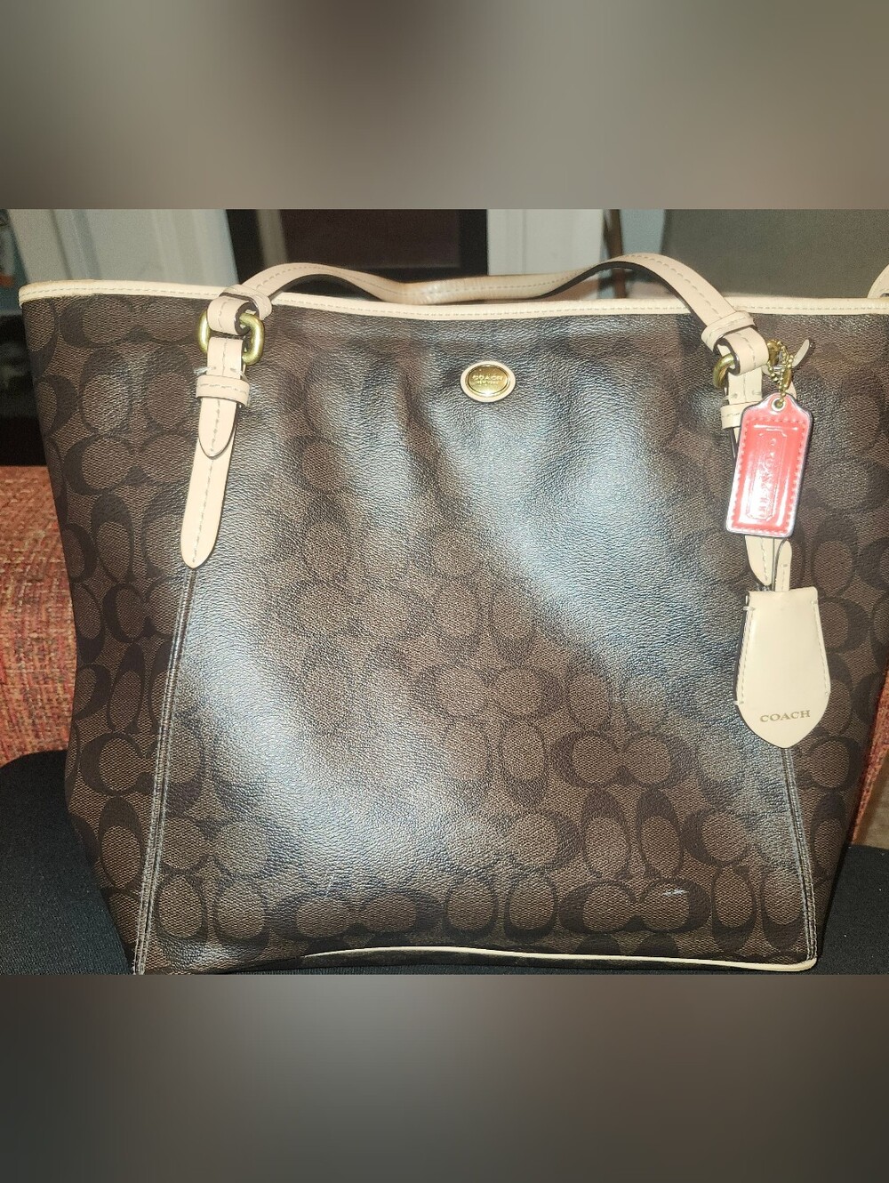 Coach Peyton Signature Brown Logo Tote